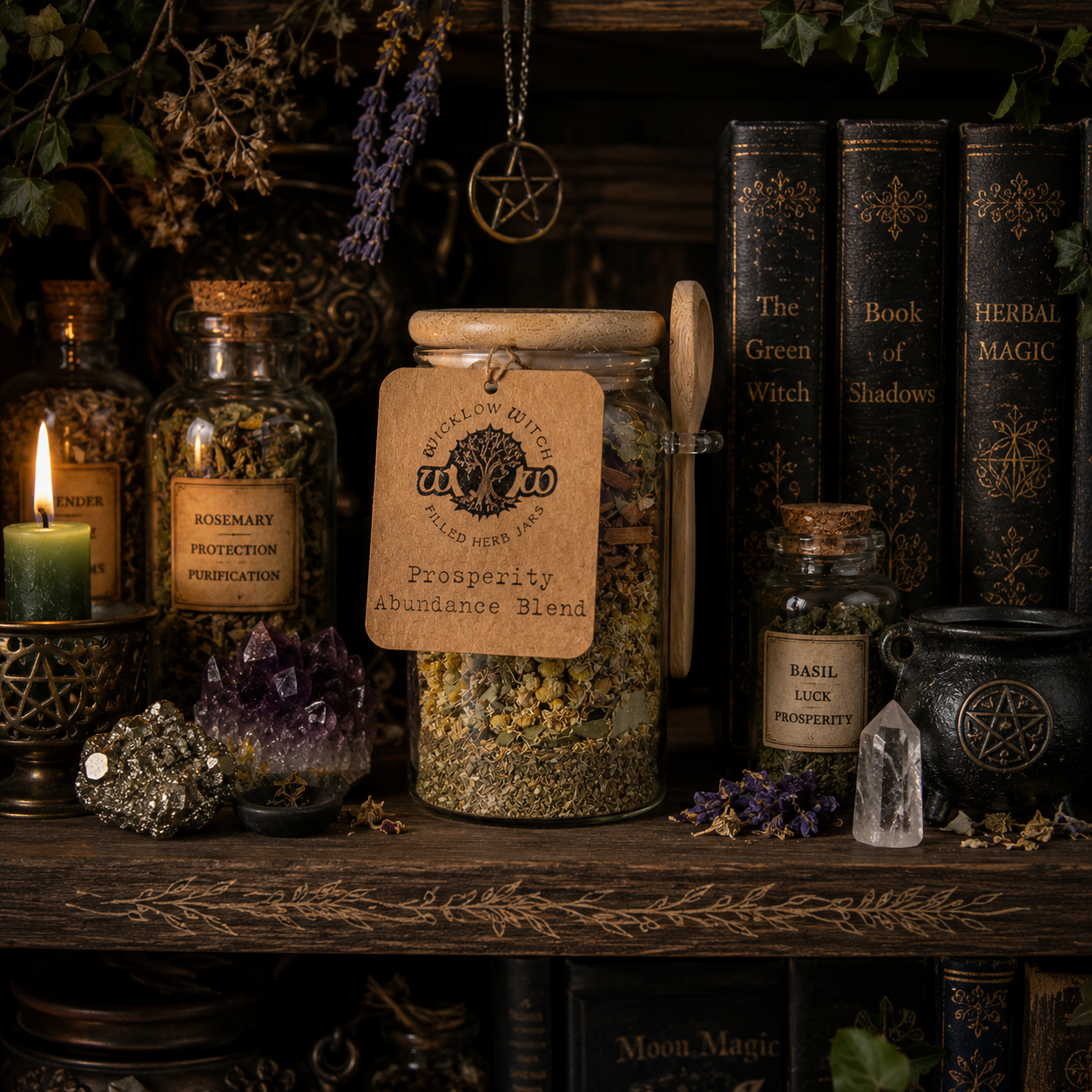 Ritual Filled Herb Jar - Prosperity - Abundance Blend