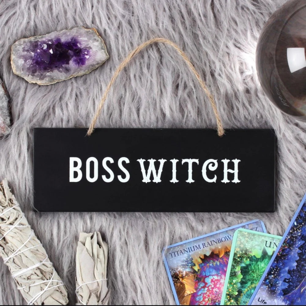'Boss Witch' Hanging Wall Sign