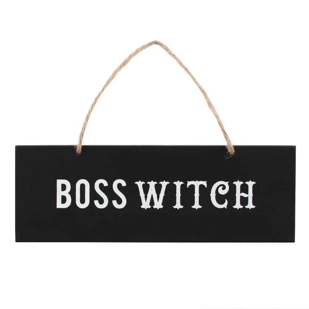 'Boss Witch' Hanging Wall Sign