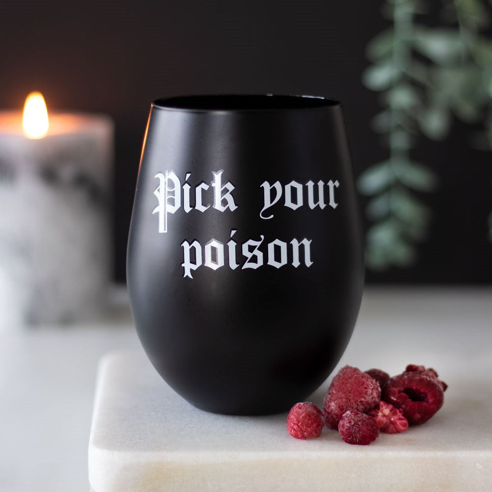 'Pick Your Poison' Stemless Wine Glass