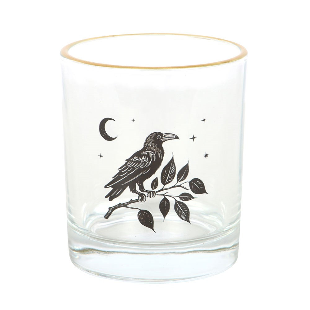 'Perched Raven' Drinking Glass