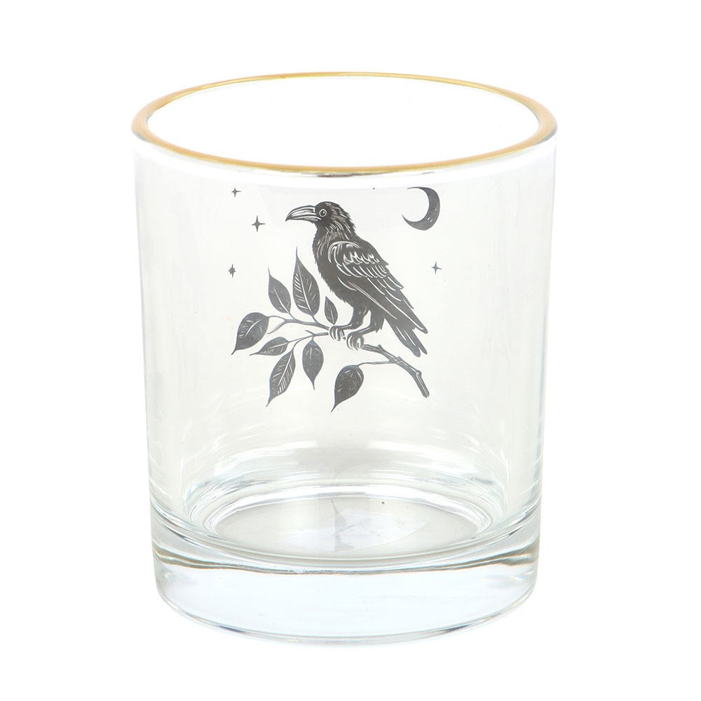 'Perched Raven' Drinking Glass