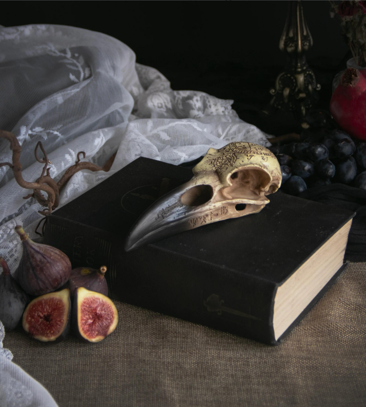 Alchemy Engraved Raven Skull
