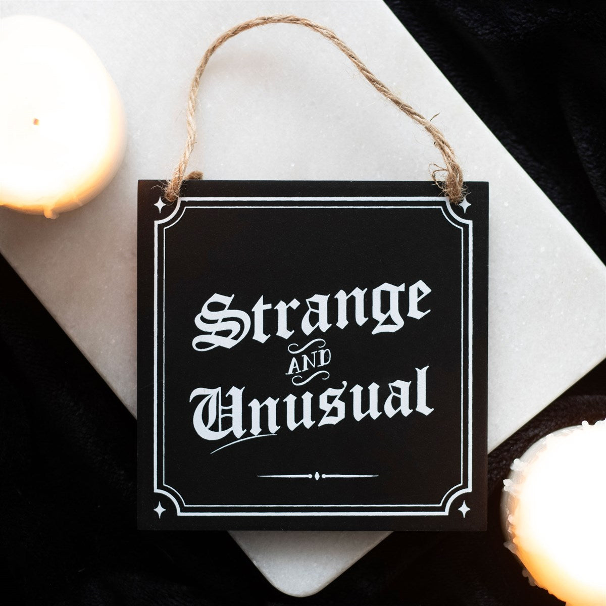 'Strange & Unusual' Hanging Wall Sign