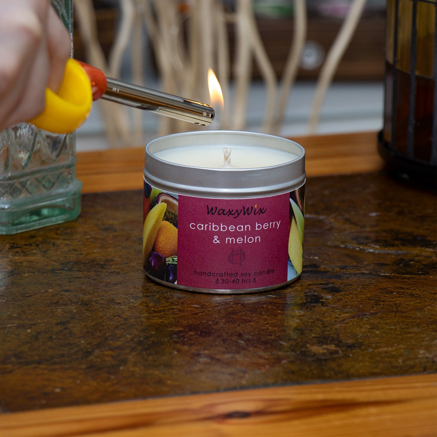 Caribbean berry & melon soy wax candle