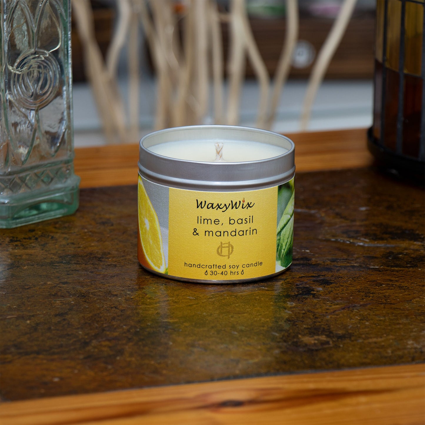 Lime, Basil & Mandarin handmade soy wax candle