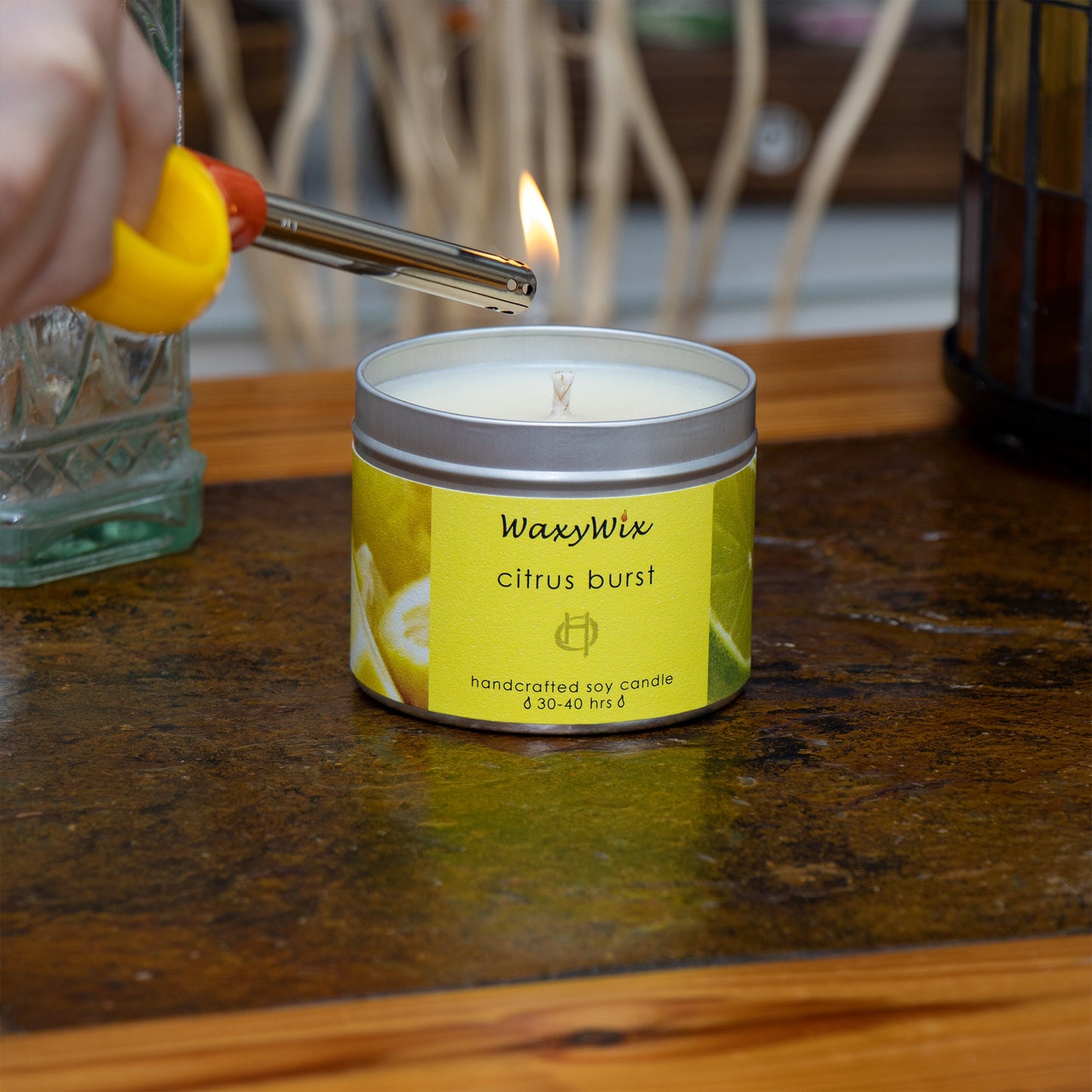 Citrus burst handmade soy wax candle