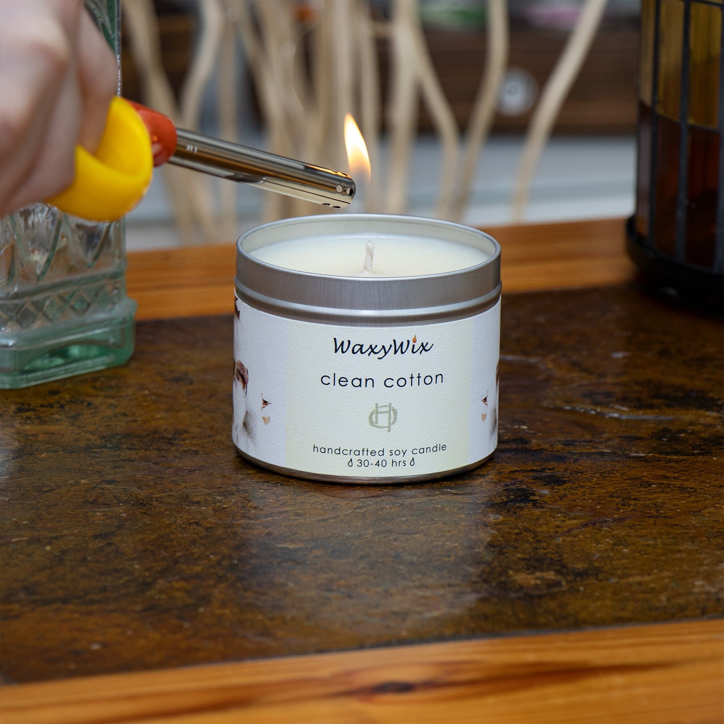 Clean cotton Handmade soy wax candle