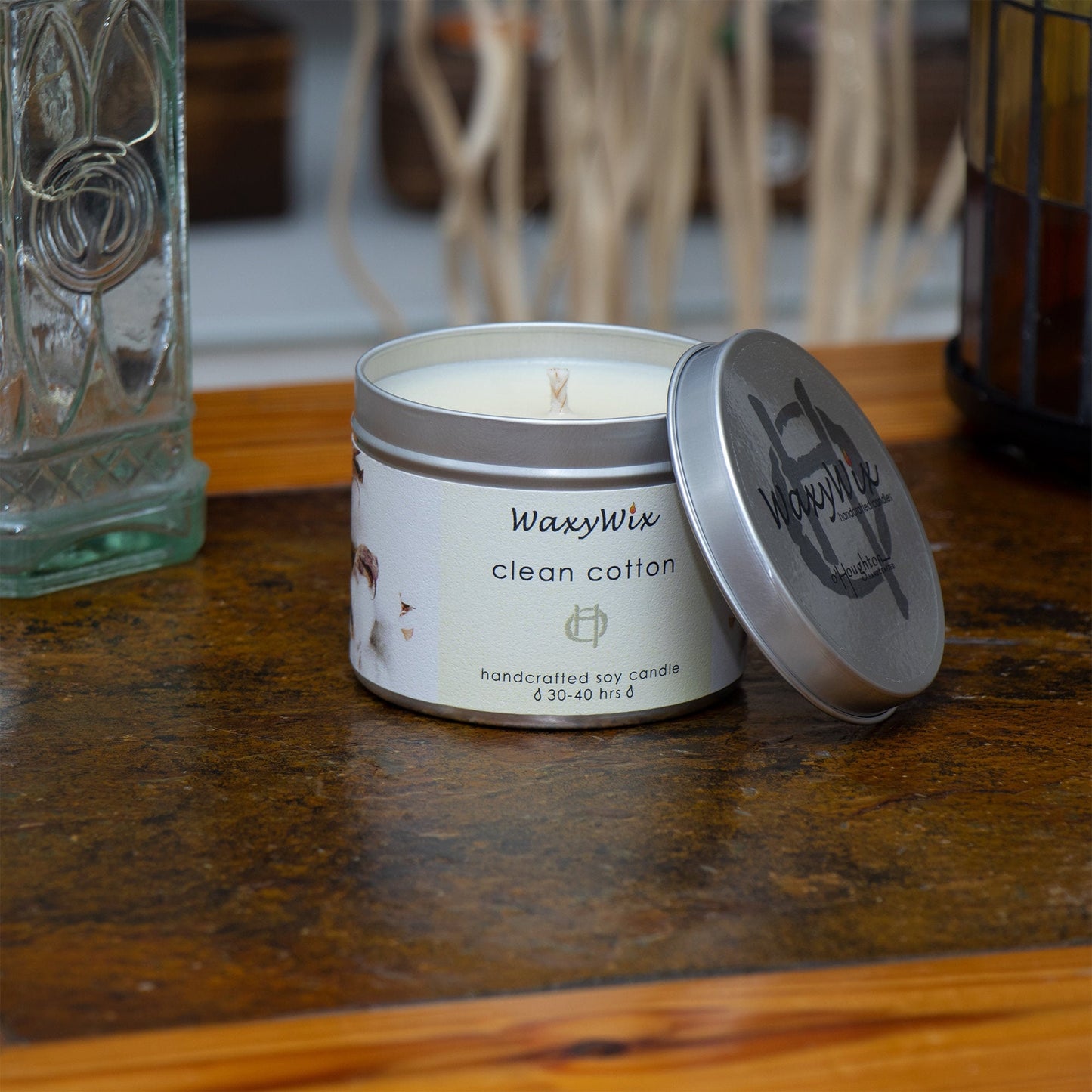 Clean cotton Handmade soy wax candle