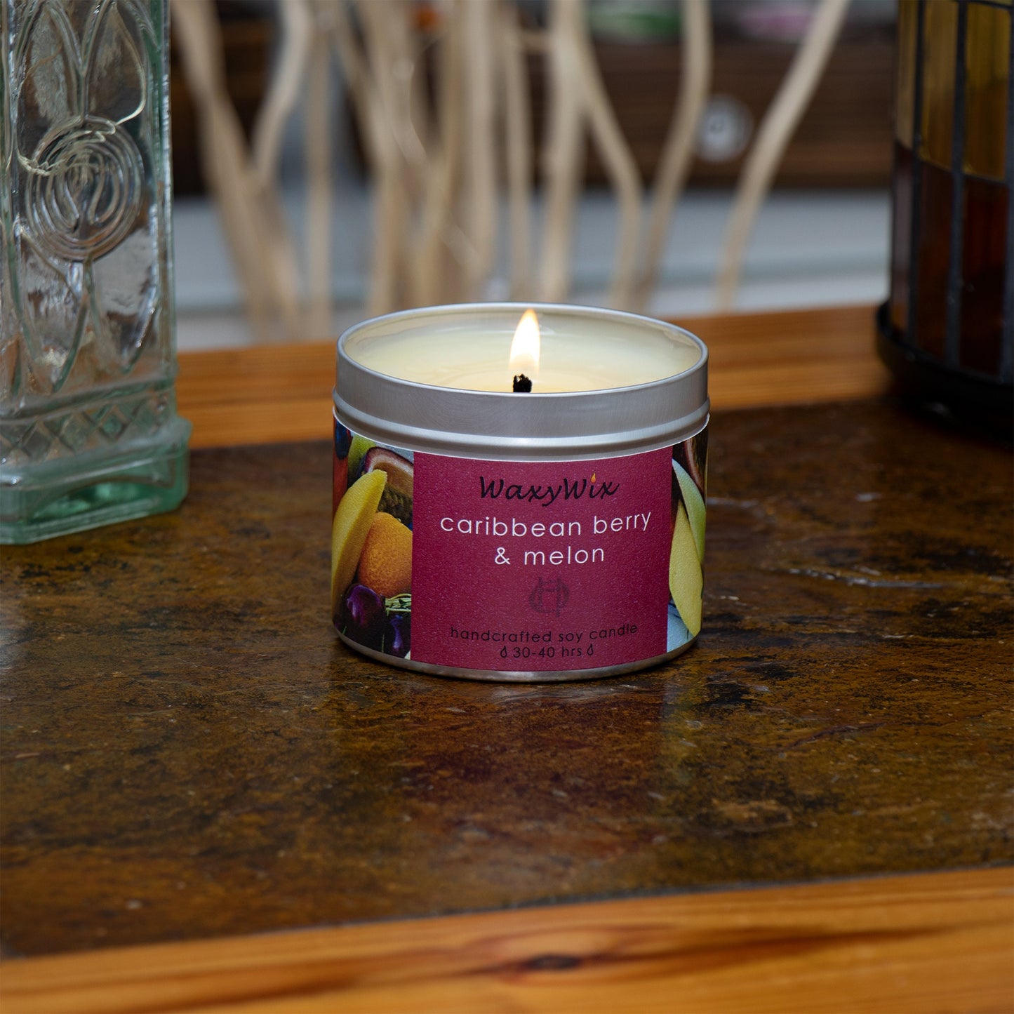 Caribbean berry & melon soy wax candle