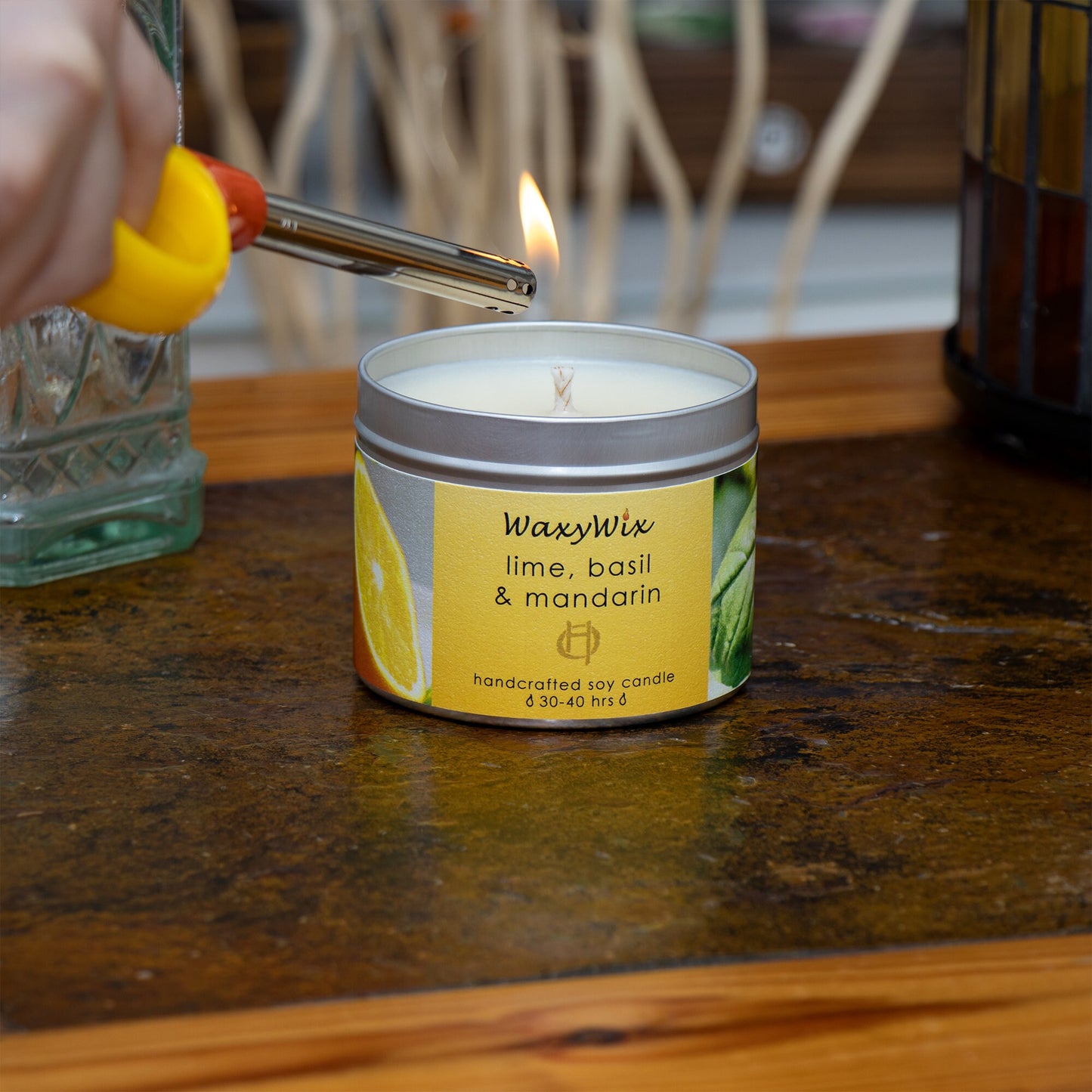 Lime, Basil & Mandarin handmade soy wax candle