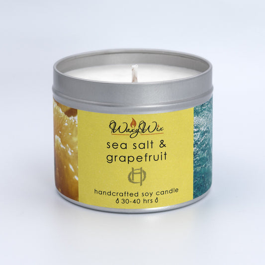 Sea salt & grapefruit handmade soy wax candle