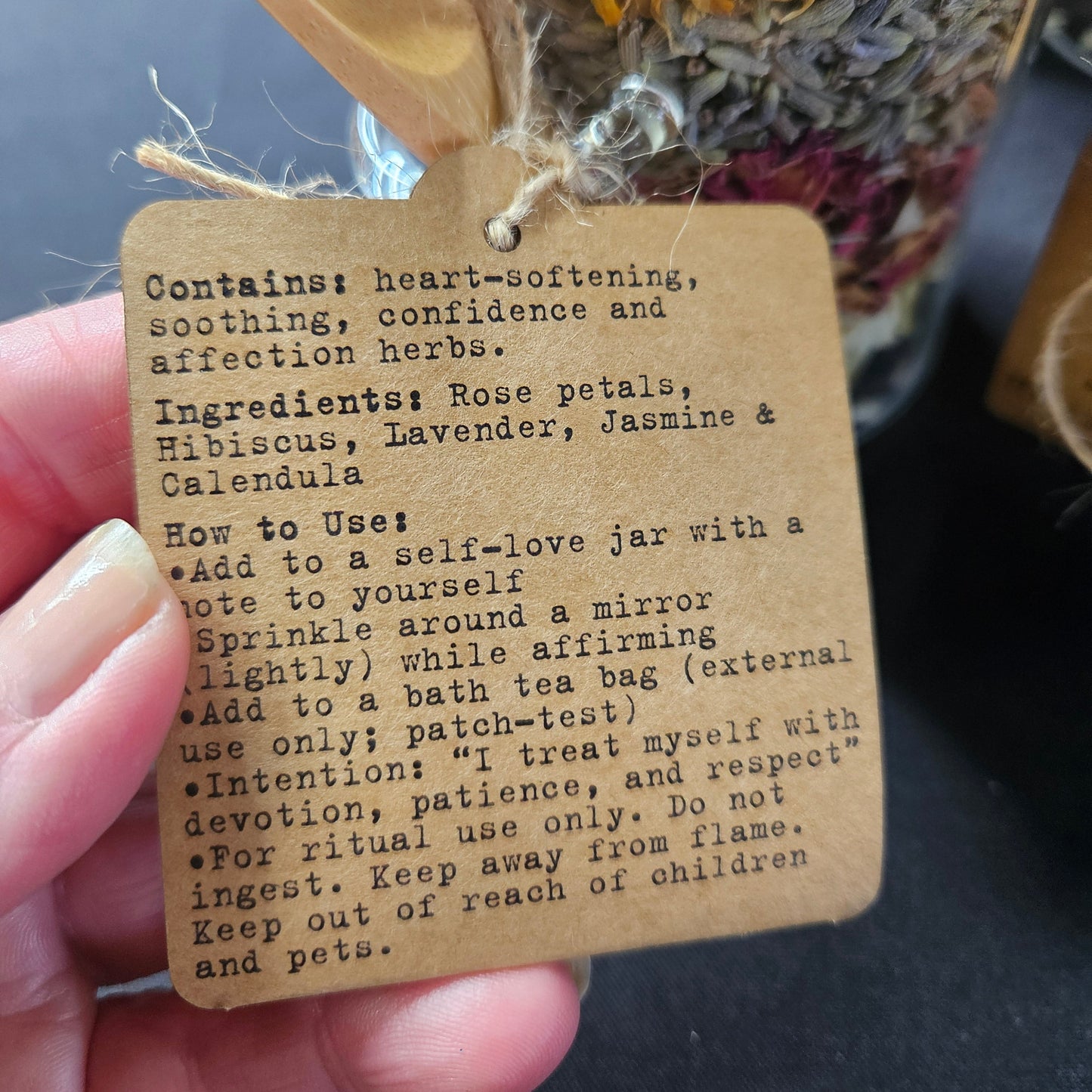 Ritual Filled Herb Jar - Self-Love - Heart Ease Blend