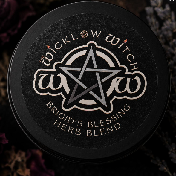 Black container with 'Wicklow Witch' branding and a pentagram symbol on a dark background.