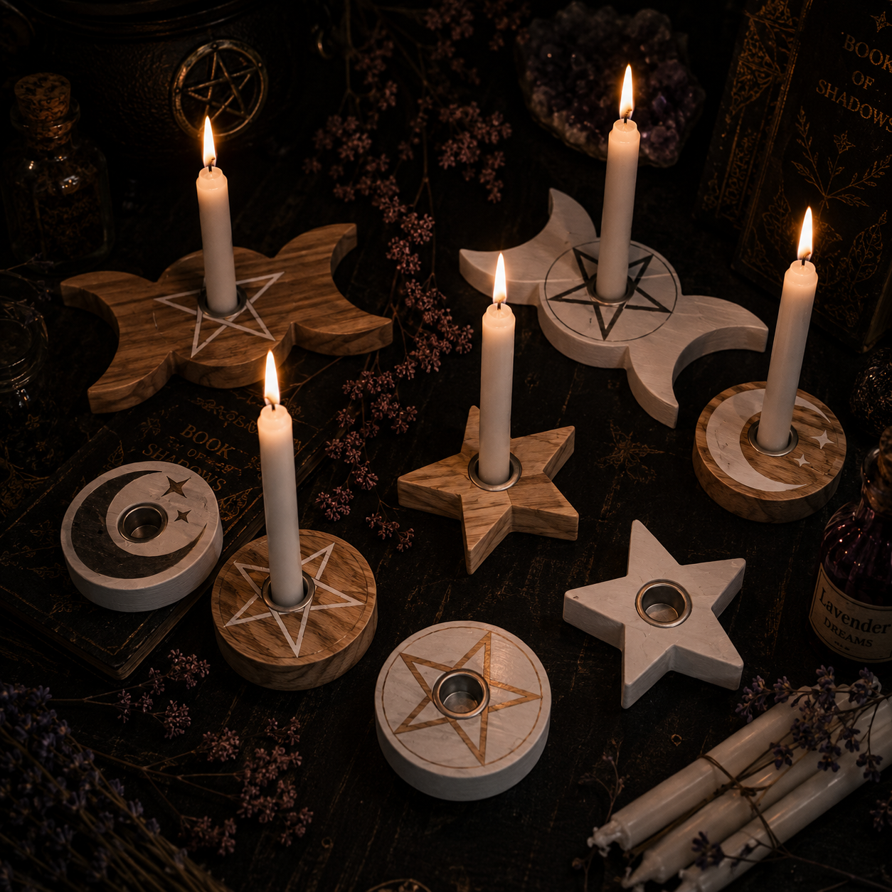 Single Candle Holders for Spells and Rituals