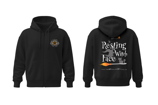 Wicklow Witch Zip-up Hoodie - Resting Witch Face