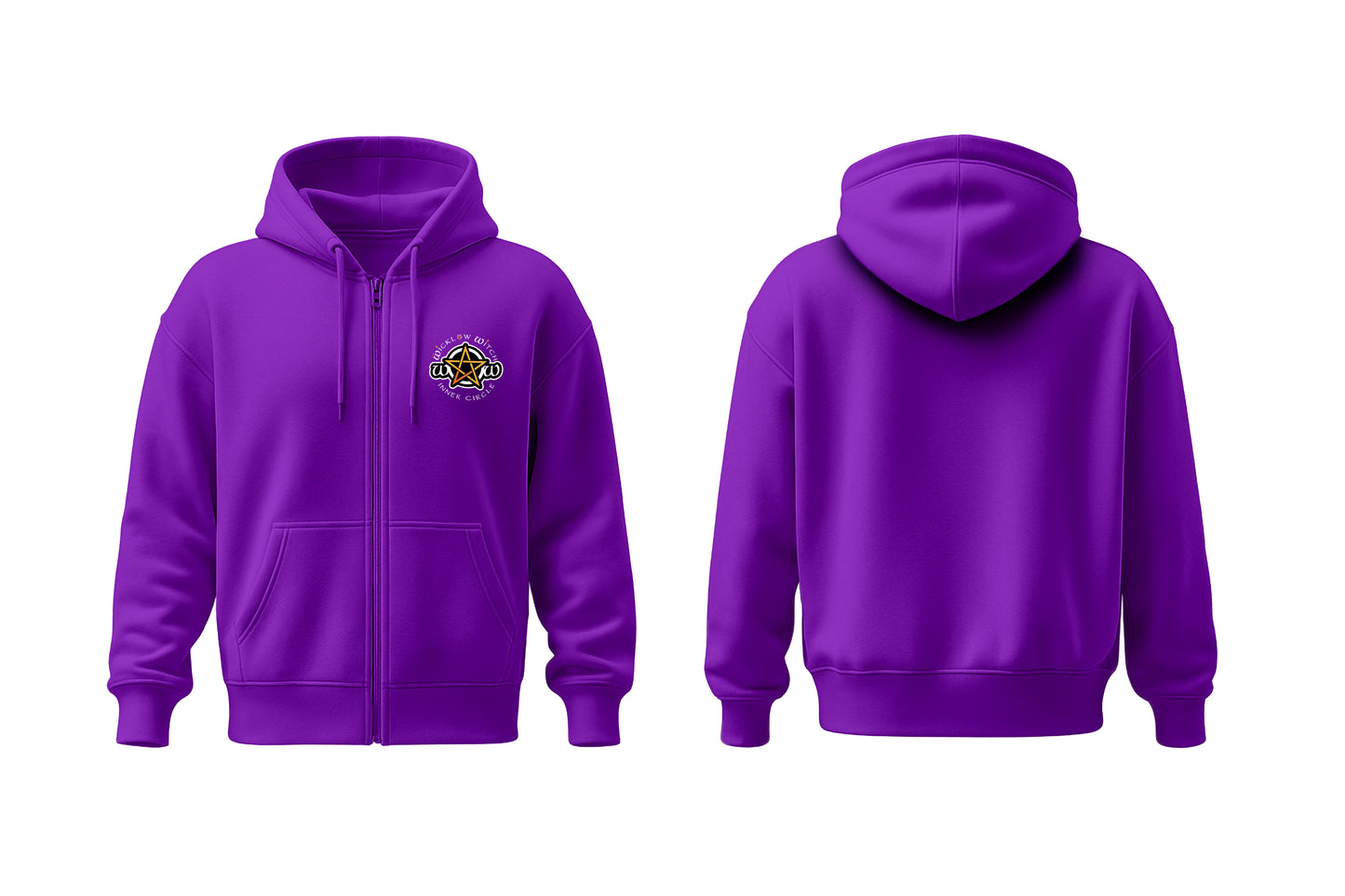Wicklow Witch Zip-up Hoodie - Plain Back