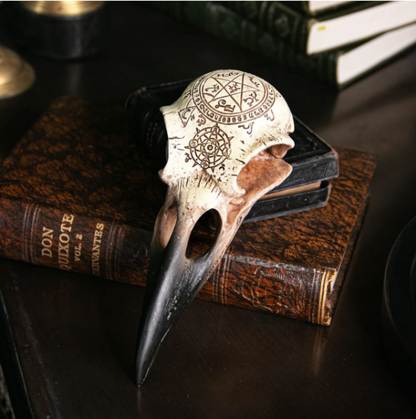 Alchemy Engraved Raven Skull
