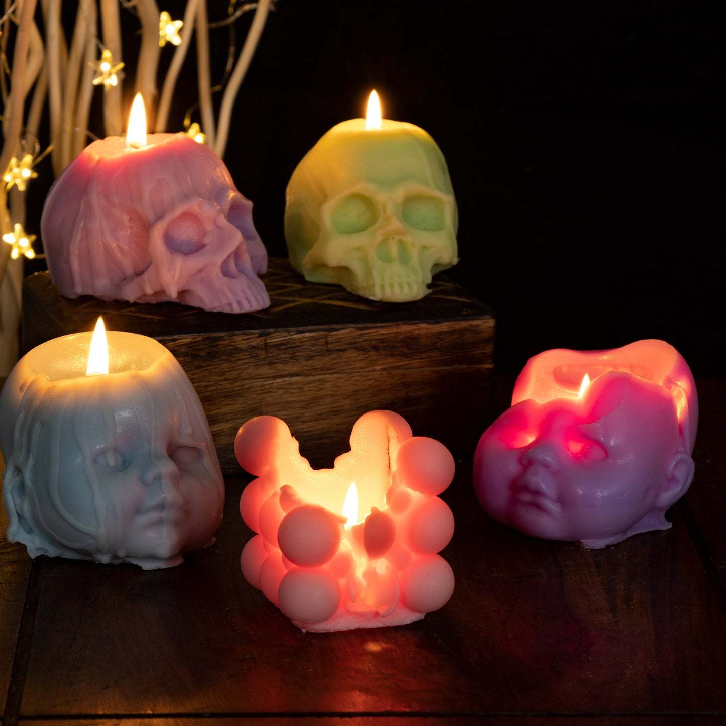 Pastel half skulls