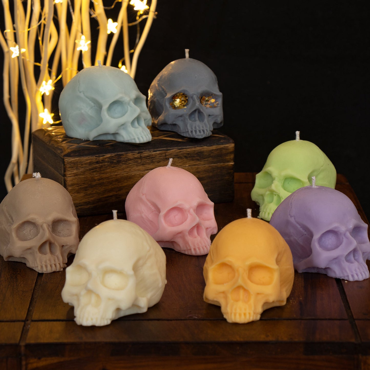 Pastel half skulls