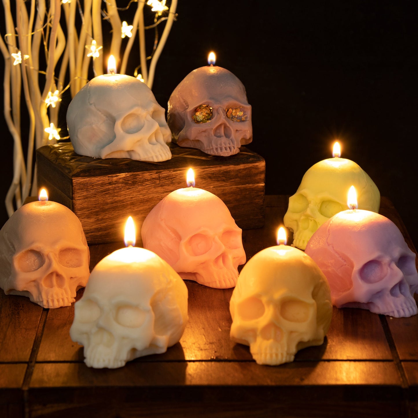 Pastel half skulls