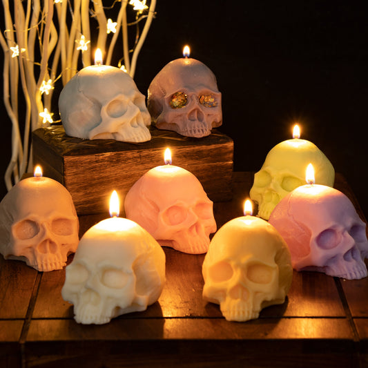 Pastel half skulls