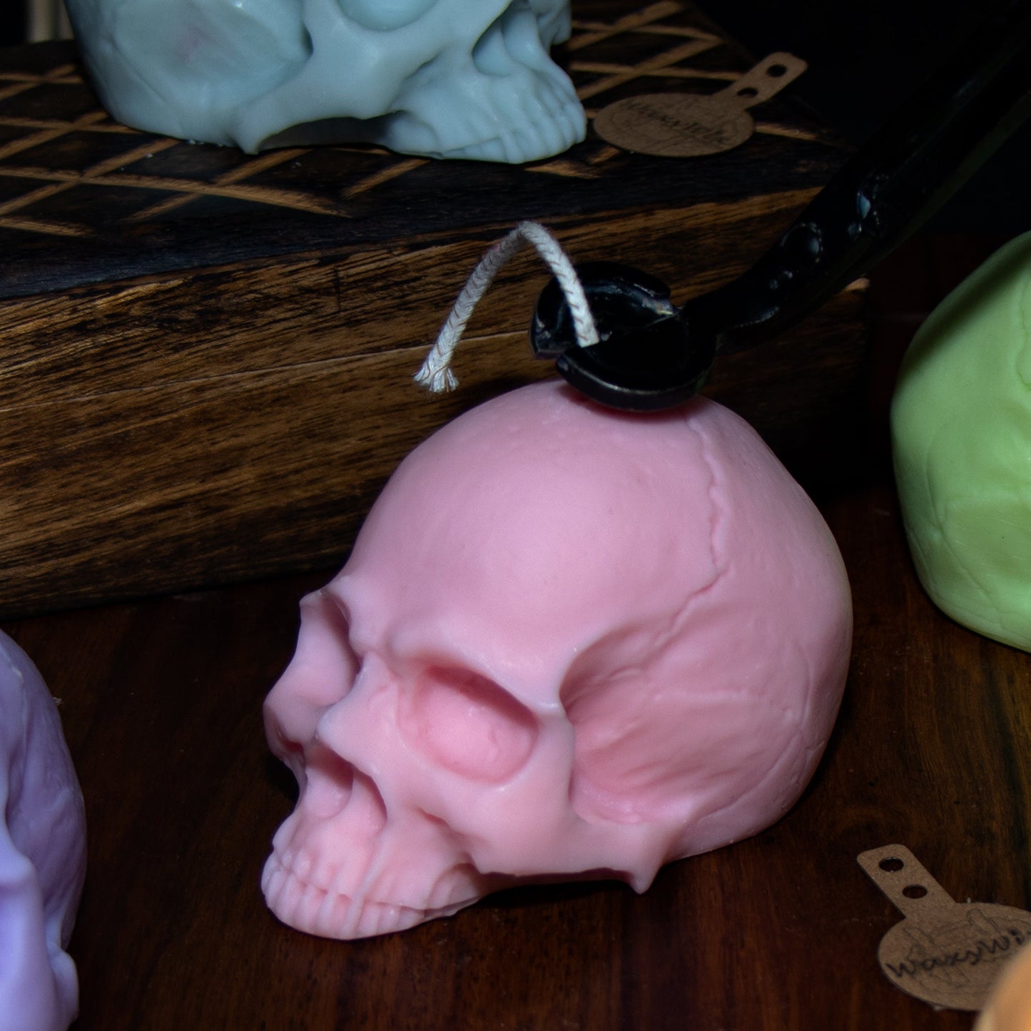 Pastel half skulls